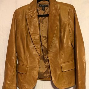 Brand INC LADIES LEATHER JACKET VINTAGE LOOK SZ M